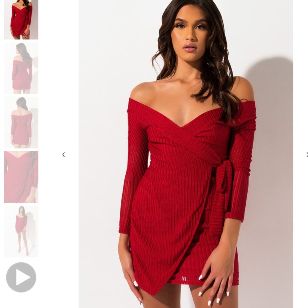 AKIRA FABULOUS II OFF SHOULDER MINI DRESS